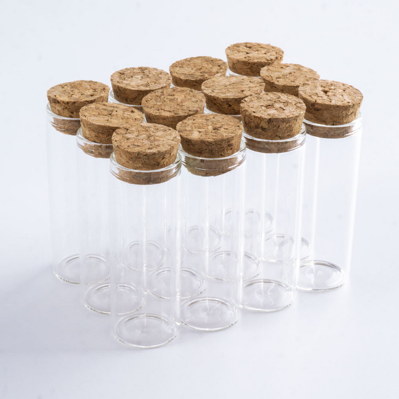 12db 12ml-es barkácsolás mini üvegpalackok parafa dugós 22*60mm-es kémcső fűszeres üvegek kis átlátszó ajándék tartály