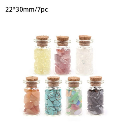 7PC Prirodna kristalna staklena boca želja Vjenčani dar za uređenje doma za goste Mini ljekoviti kristalni dragulj Diy Ukras od kristalne boce