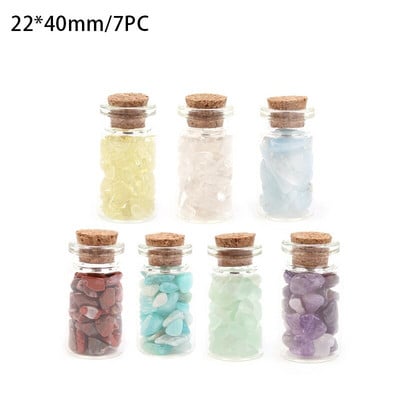 7PC Prirodna kristalna staklena boca želja Vjenčani dar za uređenje doma za goste Mini ljekoviti kristalni dragulj Diy Ukras od kristalne boce