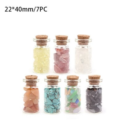 7PC Prirodna kristalna staklena boca želja Vjenčani dar za uređenje doma za goste Mini ljekoviti kristalni dragulj Diy Ukras od kristalne boce