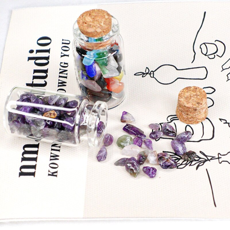 7PC Prirodna kristalna staklena boca želja Vjenčani dar za uređenje doma za goste Mini ljekoviti kristalni dragulj Diy Ukras od kristalne boce