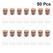50 KOM 11x22 mm Mini staklena boca s plutom Prozirna boca želja Dekoracija Vjenčani središnji ukrasi Staklena boca Jar Svadbeni dekor