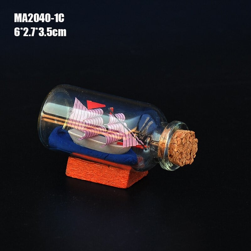 Mažas laivas buteliuke, mielas kapsulės laiškas Meilės piliulės spalvos Mini palinkėjimų buteliukas Kalėdų atostogų dovana Vestuvių namų dekoras