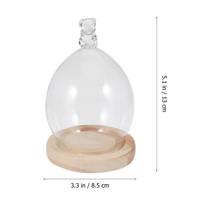 Skaidrus konservuotų gėlių stiklo dangtelis Džiovintų gėlių ekrano stiklo dangtelis „Pasidaryk pats“ stiklo dangtelis Mylintis širdies stiklo kupolas su medžio pagrindu