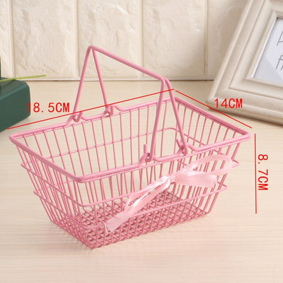 Rózsaszín lány mini tároló kosár asztali rendszerező konténer kosár fésülködő asztal Kozmetika ékszer tároló