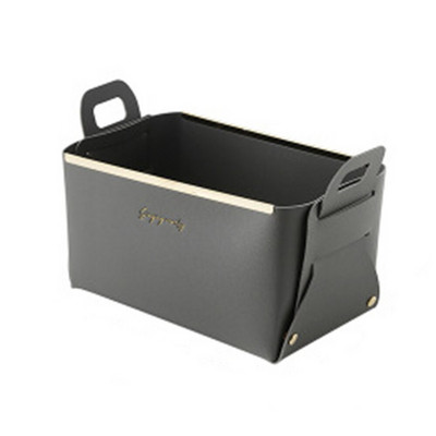 1 db bőr PU asztali tárolódoboz Kreatív összecsukható kozmetikai doboz fogantyúval Otthoni rendszerező vízálló fürdőszobai tárolódoboz