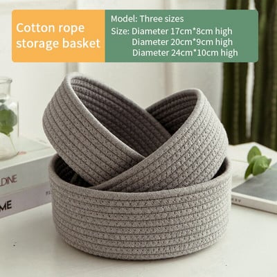 INS Nordic Cotton Rope Szőtt Tárolókosarak Asztali rendszerezők Különféle Gyerekjátékok Szerveződoboz Smink Szervező Kis Kosár