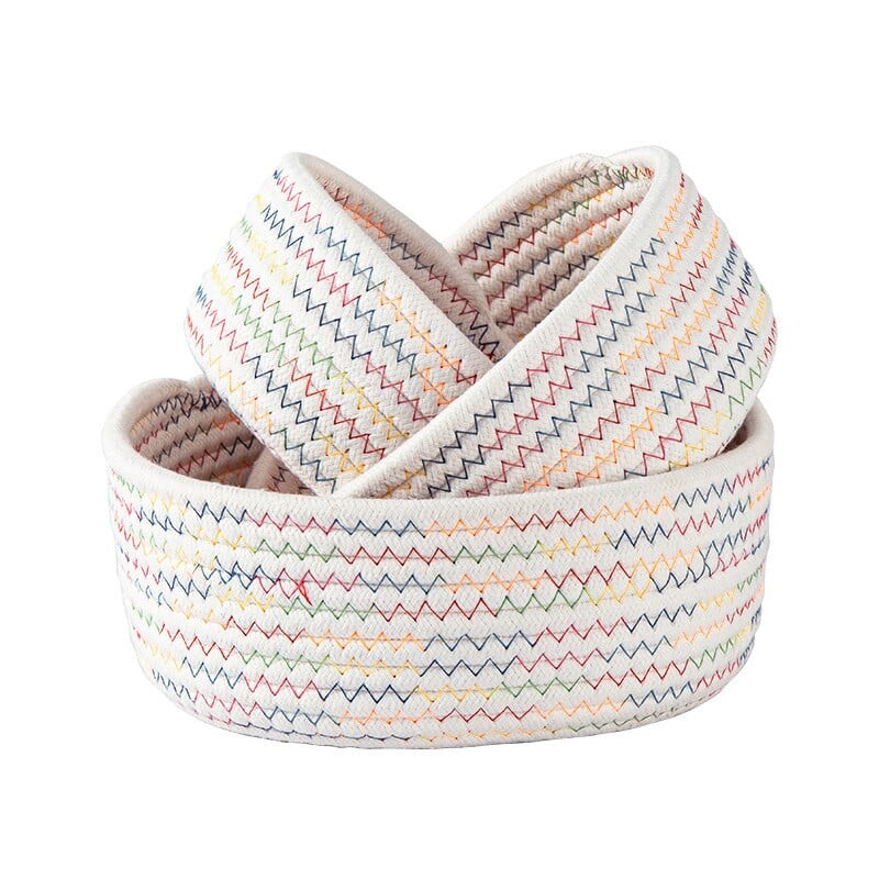 INS Nordic Cotton Rope Szőtt Tárolókosarak Asztali rendszerezők Különféle Gyerekjátékok Szerveződoboz Smink Szervező Kis Kosár