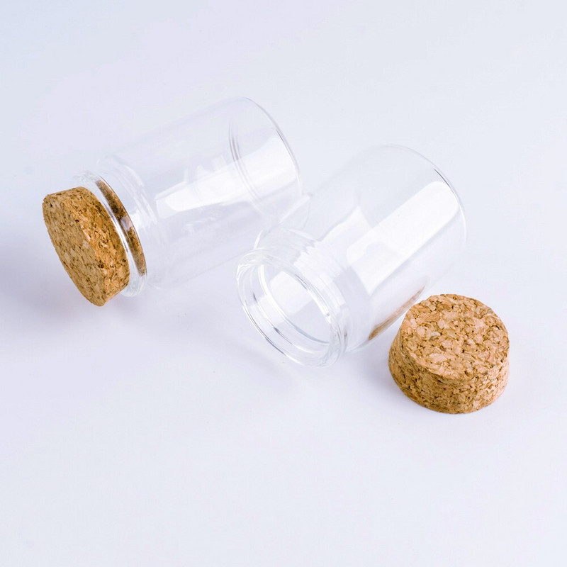 60ml 47*60mm staklene boce s plutom za pohranjivanje posuda za staklenke za začine Prozirne boce za hranu Ekološke DIY zanatske boce 6kom