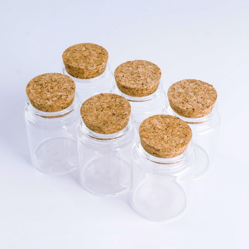 60ml 47*60mm staklene boce s plutom za pohranjivanje posuda za staklenke za začine Prozirne boce za hranu Ekološke DIY zanatske boce 6kom