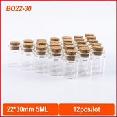 22*30 mm 5 ml DIY mini slatke prozirne staklene boce s plutenim čepom Rukotvorine Sićušne staklenke Vjenčane ukrasne prazne staklenke