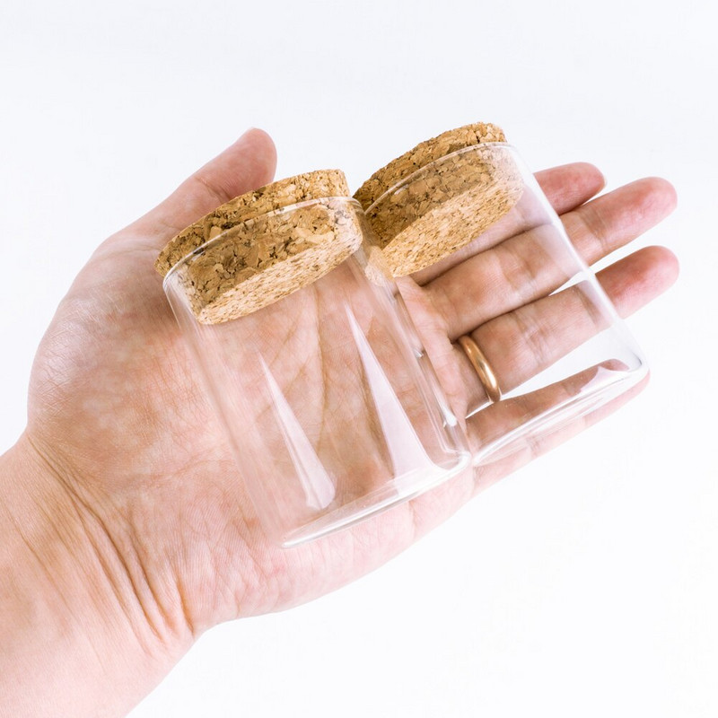 47x60 mm-es 60 ml-es üvegpalackok átlátszó sodródó palackok karácsonyi kívánságüvegek parafa dugóval esküvői születésnapi bulihoz