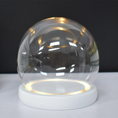 Skersmuo = 12 cm Vidutinio dydžio apvalios formos stiklo kupolo vaza Namų puošmena juodai baltas pagrindo dangtelis „pasidaryk pats“ draugui dovanų vestuvėms