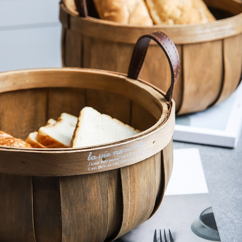 Tárolókosár Japán Protable kézzel készített tok Konyha Zöldségtároló kosár Piknik ételkosár Fa kosár élelmiszer betöltéséhez