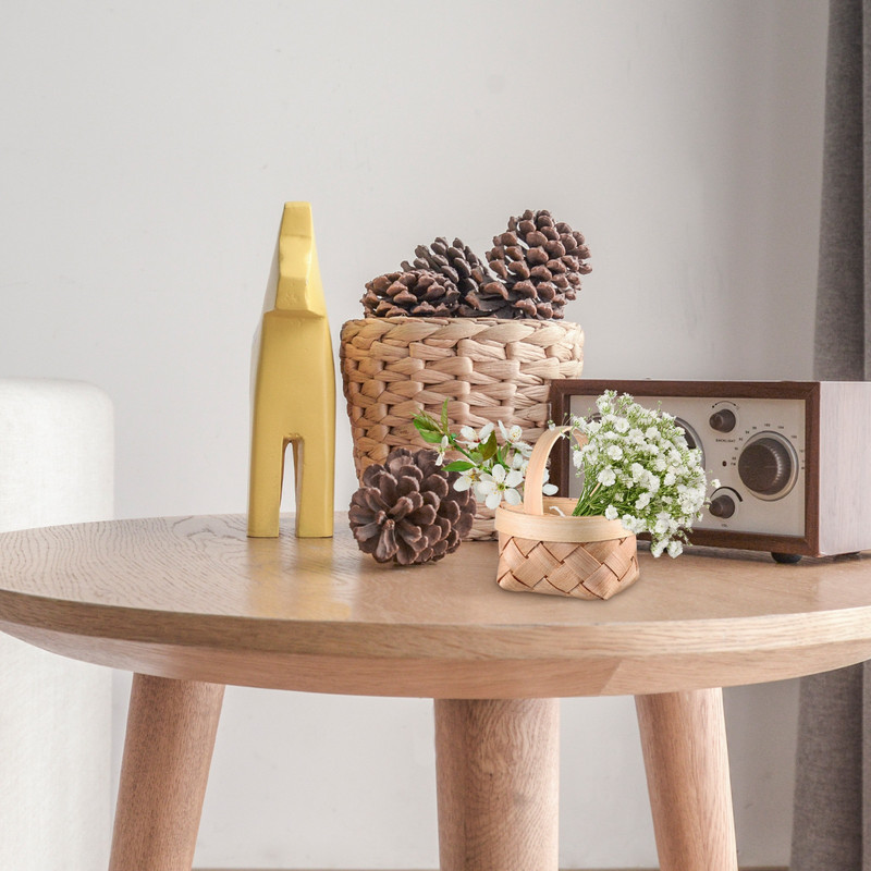 Košare Mini Košare Pletene Za Male Minijaturne Drvene Sićušne Rukotvorine Pletene Pogodnosti Za Piknik Pletanje Torba Viseće Drvo S