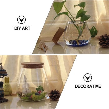 Glasscork Terrarium Bottle Bottle Bottlesjars Clear Lid Διακοσμητικά Καπάκια Γλαστροδοχεία Ζουμερά Ξύλινα Δοχεία Πώματα Μπολ