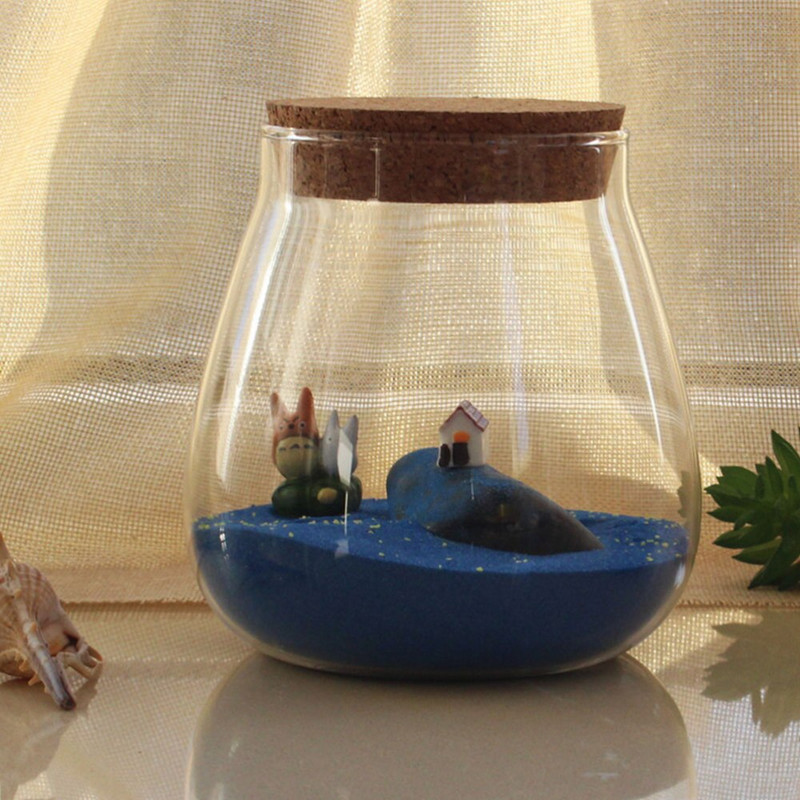 Glasscork Terariumas Butelių Stiklainis Butelių stiklainiai Skaidrūs dangčiai Dekoratyviniai dangteliai Vazonų sodintuvas Sultingi Mediniai Tarai Kamščiai Dubuo