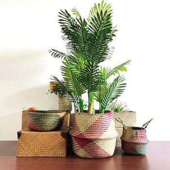 Seagrass Storage Basket Γλάστρα Φυσικό Rattan Καλάθι Φυτό Γλάστρα Θήκη Παιχνιδιών Καλάθι Πλυντηρίου Δοχείο Αποθήκευση οικιακών υπολειμμάτων