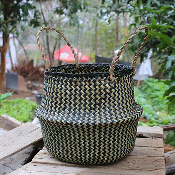 Seagrass Storage Basket Γλάστρα Φυσικό Rattan Καλάθι Φυτό Γλάστρα Θήκη Παιχνιδιών Καλάθι Πλυντηρίου Δοχείο Αποθήκευση οικιακών υπολειμμάτων