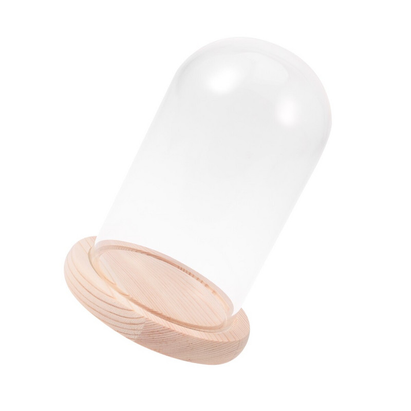 Üvegkupola fedél Cloche Bell Jar Vitrin Virág átlátszó kupolák Az asztali középső könyvállvány