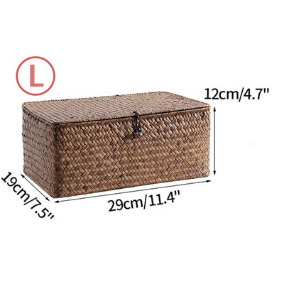 Jūros dumblių austas laikymo krepšelis Rankų darbo laikymo dėžutė su dangteliu Įvairios kosmetikos laikymo priemonės Stačiakampės spintos tvarkyklės