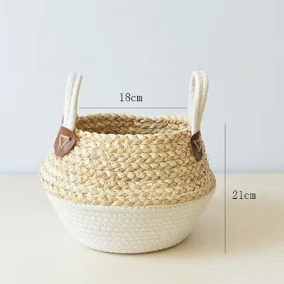 Košare za pohranu od morske trave od bambusa Pletena košara Biljka Nordijski stil Vrtna posuda za cvijeće Košara za rublje Spremnik Držači igračaka