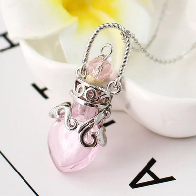 1PC Colier cu parfum de sticlă inimă mică pandantive pentru sticle cu ulei esențial Sticla de parfum parfumuri și parfumuri pentru femei cadouri deco