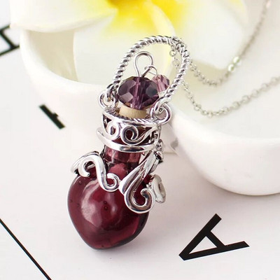 1PC Colier cu parfum de sticlă inimă mică pandantive pentru sticle cu ulei esențial Sticla de parfum parfumuri și parfumuri pentru femei cadouri deco