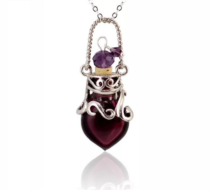 1PC Colier cu parfum de sticlă inimă mică pandantive pentru sticle cu ulei esențial Sticla de parfum parfumuri și parfumuri pentru femei cadouri deco