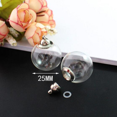 5db 10 Stílusú előreragasztott csavaros kupakos üveggömb medál nyaklánc gumi tömítéssel Glass Globe üveg fiola medál barkácskereső palack