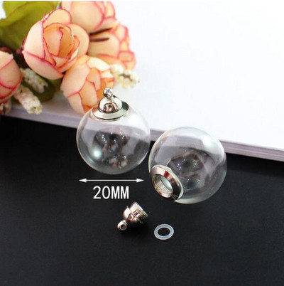 5db 10 Stílusú előreragasztott csavaros kupakos üveggömb medál nyaklánc gumi tömítéssel Glass Globe üveg fiola medál barkácskereső palack