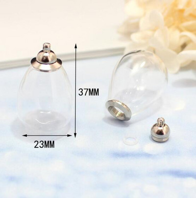 5db 10 Stílusú előreragasztott csavaros kupakos üveggömb medál nyaklánc gumi tömítéssel Glass Globe üveg fiola medál barkácskereső palack