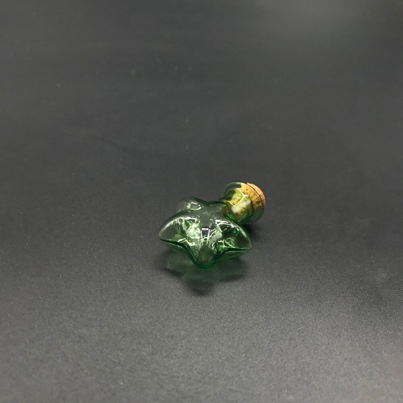 Comerț cu ridicata Mini sticle de sticlă de 9 culori în formă de stea Sticle drăguțe cu sticle de plută Cadou Borcane mici DIY Fiola Pandantiv Decor de cadou 10 buc