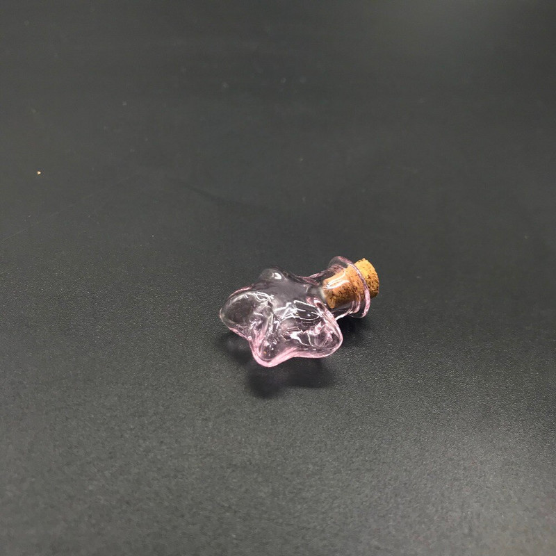 Comerț cu ridicata Mini sticle de sticlă de 9 culori în formă de stea Sticle drăguțe cu sticle de plută Cadou Borcane mici DIY Fiola Pandantiv Decor de cadou 10 buc