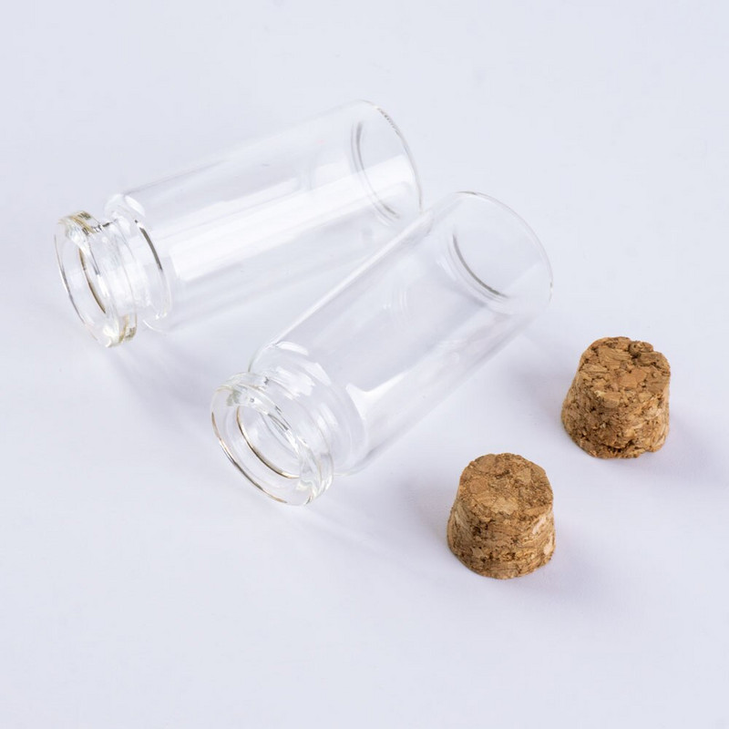 12db 22x50mm 10ml-es kis mini átlátszó üveg palack parafa dugóval Üzenet esküvői dekorációs üvegpalack