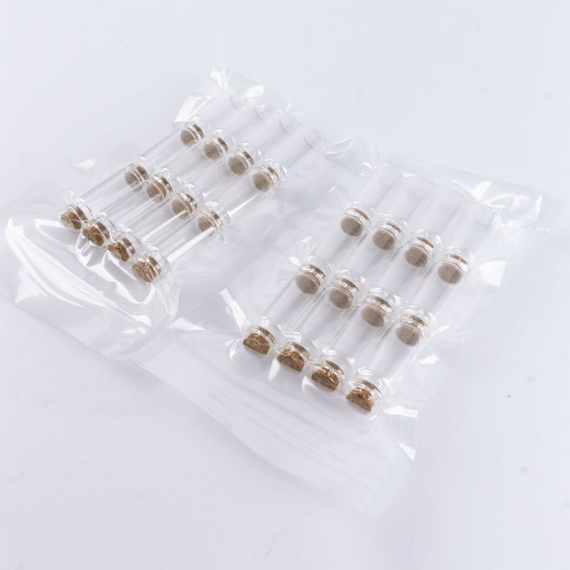 12db 22x50mm 10ml-es kis mini átlátszó üveg palack parafa dugóval Üzenet esküvői dekorációs üvegpalack