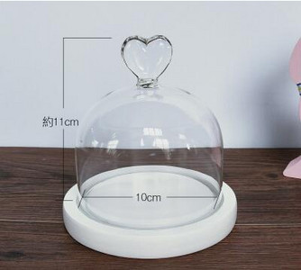 10*11cm kis méretű szív felső üvegkupola váza Különféle választható alap Lakásdekoráció Átlátszó kupola barát ajándék esküvői kellék