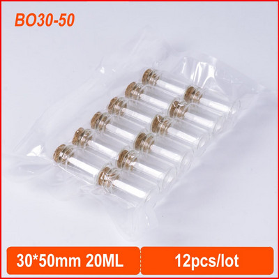 12db 20ml/15ml/10ml aranyos átlátszó üveg palackok parafa dugóval Üres fűszerpalackok üvegek barkácsolás kézműves kívánságfiolák