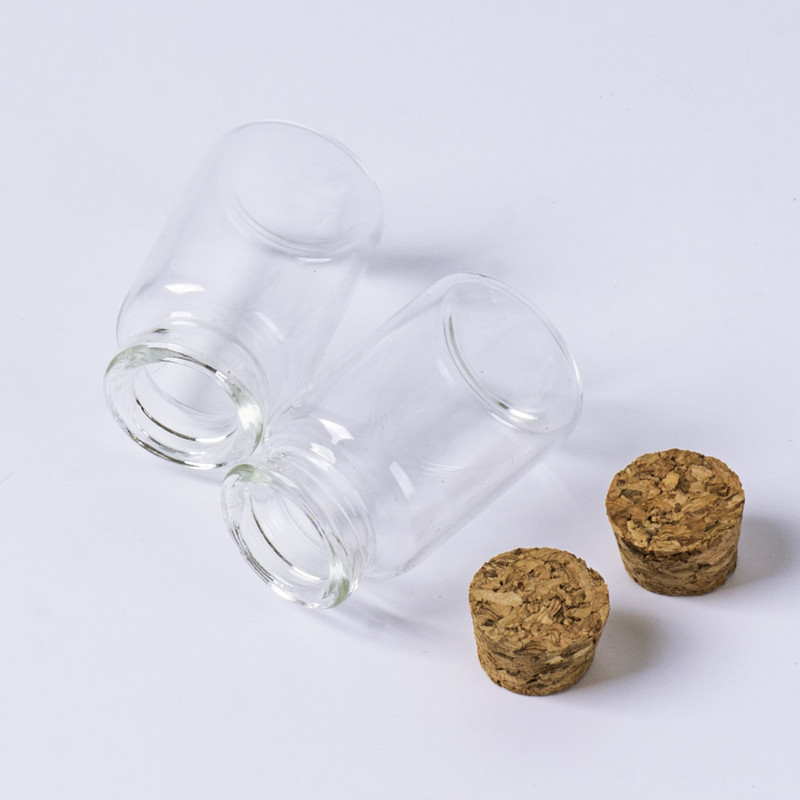 12db 20ml/15ml/10ml aranyos átlátszó üveg palackok parafa dugóval Üres fűszerpalackok üvegek barkácsolás kézműves kívánságfiolák