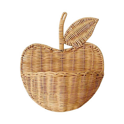 Gyümölcs alakú tároló rendszerező Rattan kosár gyerekeknek virág fonott kézzel szőtt aranyos piknik akasztós ruházat lakberendezés