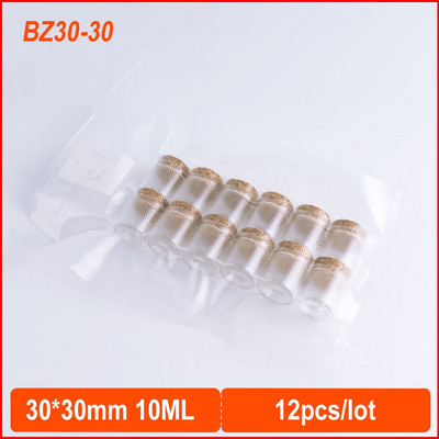 12 komada 30*30 mm 10 ml malih praznih prozirnih staklenih bočica s plutenim bočicama za pohranu, ukrasna bočica za obrt