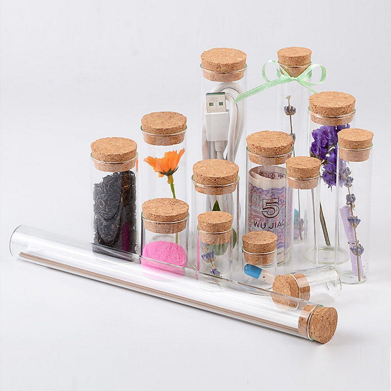 12 komada 30*30 mm 10 ml malih praznih prozirnih staklenih bočica s plutenim bočicama za pohranu, ukrasna bočica za obrt