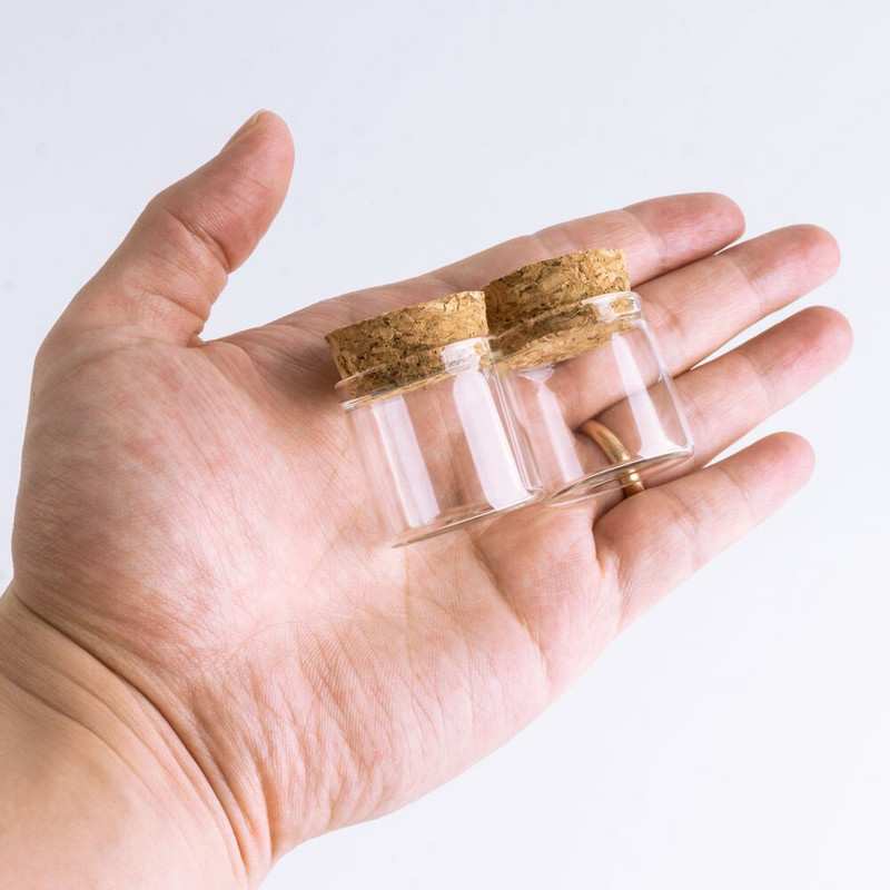 12 komada 30*30 mm 10 ml malih praznih prozirnih staklenih bočica s plutenim bočicama za pohranu, ukrasna bočica za obrt