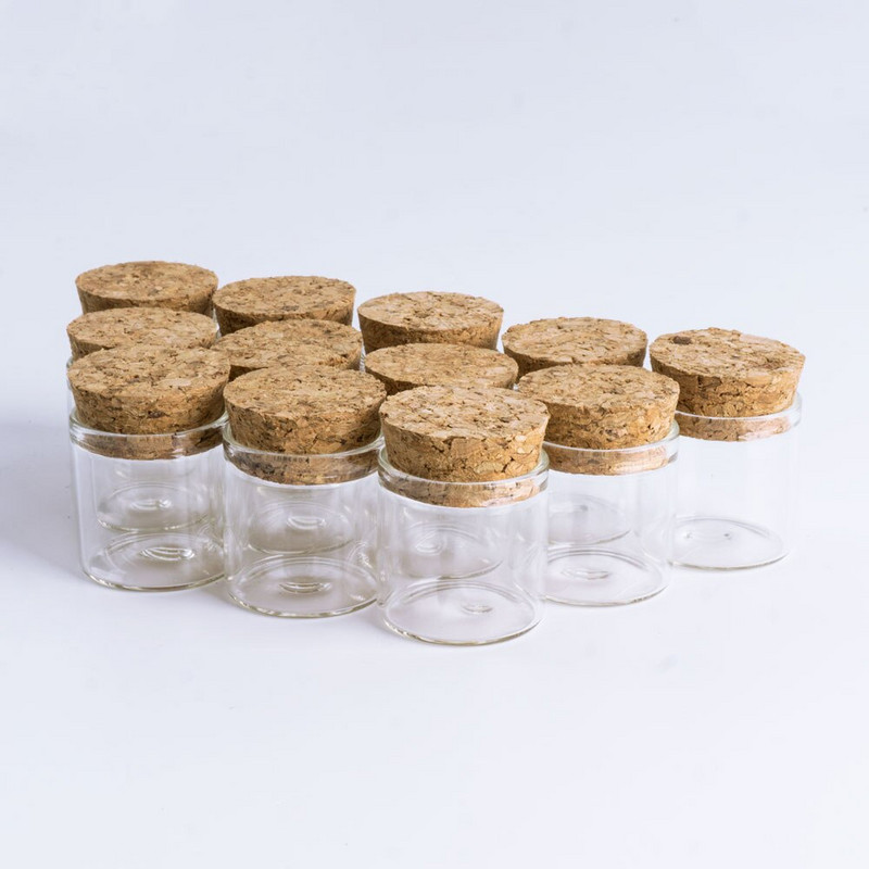 12 komada 30*30 mm 10 ml malih praznih prozirnih staklenih bočica s plutenim bočicama za pohranu, ukrasna bočica za obrt