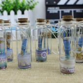 Nou cadou creativ drăguț mini dop de plută din sticlă transparentă sticle care doresc flacoane borcan mare albastră ornamente vintage mici, decorare artizanală