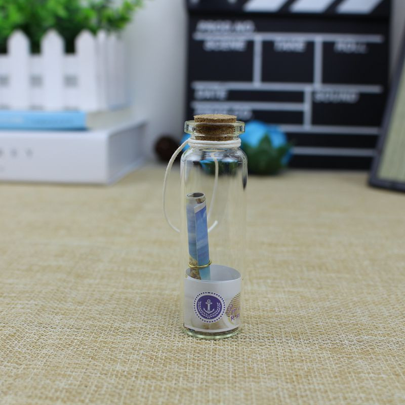 Nou cadou creativ drăguț mini dop de plută din sticlă transparentă sticle care doresc flacoane borcan mare albastră ornamente vintage mici, decorare artizanală