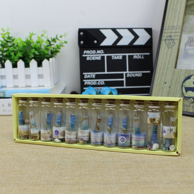 Nou cadou creativ drăguț mini dop de plută din sticlă transparentă sticle care doresc flacoane borcan mare albastră ornamente vintage mici, decorare artizanală