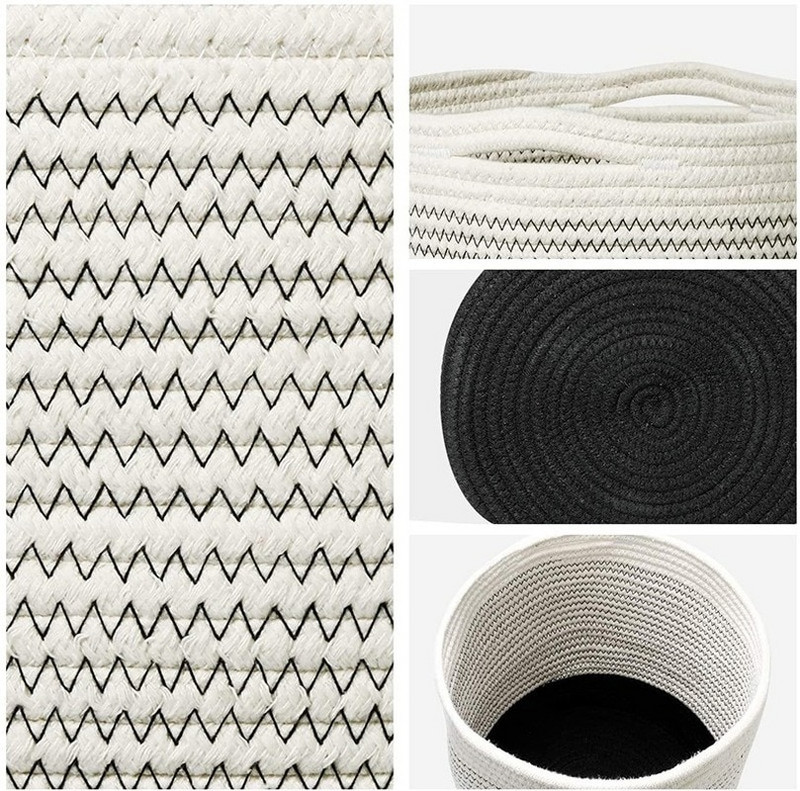 Pamut kötél szőtt tároló rendszerező szalma rattan zöld növények cserepes virágcserép fedő piszkos ruhák akadály kosár doboz konténer