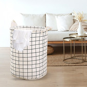 1 DB Összecsukható mosodai kosár pamut és lenvászon szövet Vízálló piszkos ruhák Játékruhák Tárolókosár Zokni Tárolókosár.