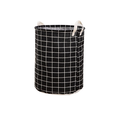 1 DB Összecsukható mosodai kosár pamut és lenvászon szövet Vízálló piszkos ruhák Játékruhák Tárolókosár Zokni Tárolókosár.